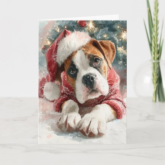 Cute Boxer Christmas Greeting Card シーズンカード (正面)