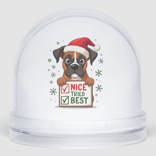 Cute Boxer dog Dog Christmas Nice Tried my Best  ( (正面)