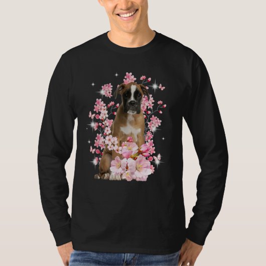 Cute Boxer Mom Flower Happy Mother s Day Love Dog Tシャツ (正面)