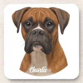 Cute Boxer Personalized Beverage Coaster Set コースター