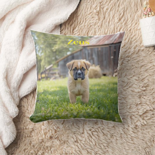 Cute Boxer Puppy Personalized クッション (ブランケット)