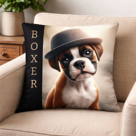 Cute Boxer Puppy – Stylish Dog Art クッション