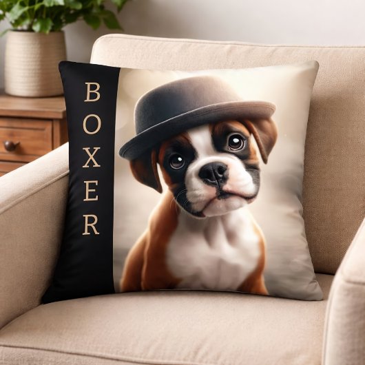 Cute Boxer Puppy – Stylish Dog Art クッション