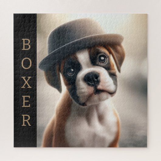 Cute Boxer Puppy – Stylish Dog Art ジグソーパズル (縦)