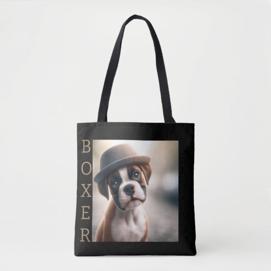 Cute Boxer Puppy – Stylish Dog Art トートバッグ (正面)