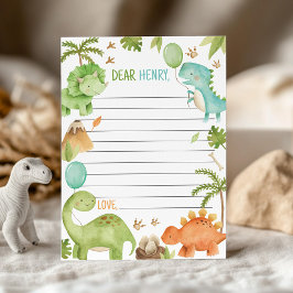 Cute Boy Dinosaur Time Capsule Note Message Card サンキューカード