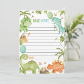 Cute Boy Dinosaur Time Capsule Note Message Card サンキューカード (スタンド正面)