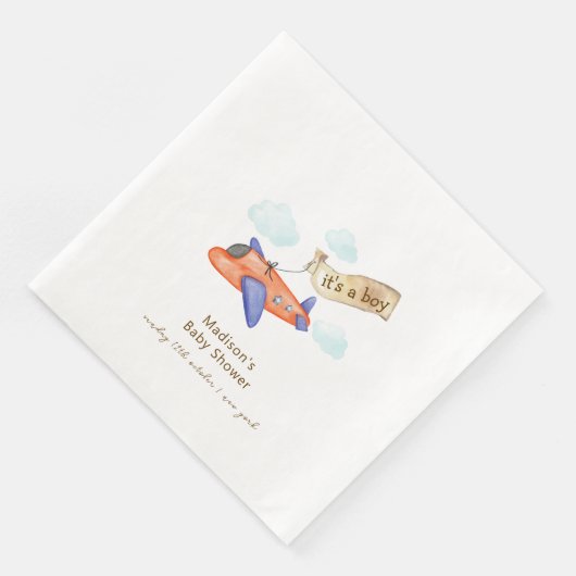 Cute Boy Minimal Aviator Airplane Baby Shower (コーナー)