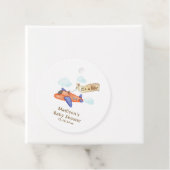 Cute Boy Minimal Aviator Airplane Baby Shower  フェイバータグ (インサイチュ)