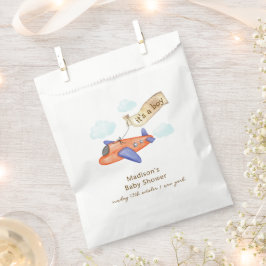 Cute Boy Minimal Aviator Airplane Baby Shower  フェイバーバッグ