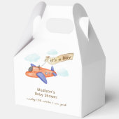 Cute Boy Minimal Aviator Airplane Baby Shower フェイバーボックス (裏面)