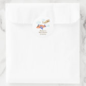 Cute Boy Minimal Aviator Airplane Baby Shower  ラウンドシール (バッグ)