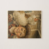 Cute Boy With Chicken Jigsaw Puzzle ジグソーパズル (横)