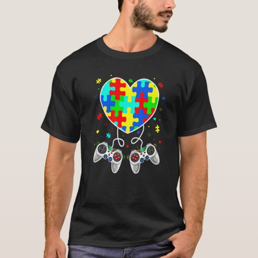 Cute Boys Autism Game Autism Awareness Month Day M Tシャツ (正面)