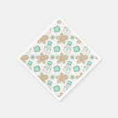 Cute Boys Blue Christmas Gingerbread Man スタンダードカクテルナプキン (角)