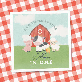 Cute Boys Farm Animal Cowboy Birthday スタンダードカクテルナプキン