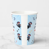 Cute Boys Ninja Warrior Karate kids 3rd Birthday  紙コップ (左)