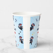 Cute Boys Ninja Warrior Karate kids 3rd Birthday  紙コップ (右)