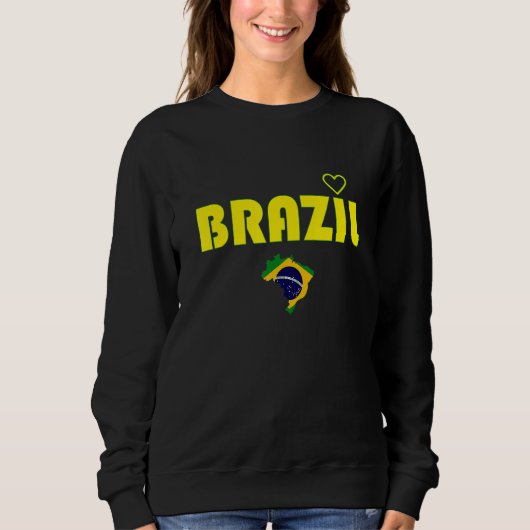 Cute Brazil Heart National South Latin America Wom スウェットシャツ (正面)
