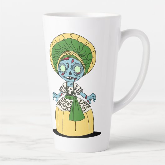 Cute Brazilian Zombie Girl カフェラテマグ (右)