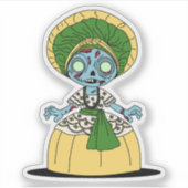 Cute Brazilian Zombie Girl シール (正面)