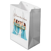 Cute Bridal Party Bride customizable ミディアムペーパーバッグ (裏面アングル)