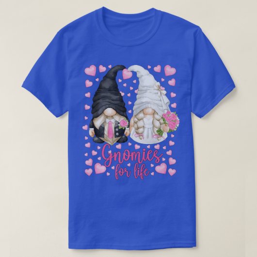 Cute Bride And Groom Gnomies for Life For Bachelor Tシャツ (デザイン正面)