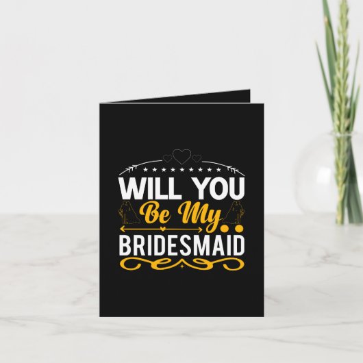 Cute Bridesmaid word art add message  カード (正面)