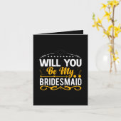 Cute Bridesmaid word art add message  カード (黄色い花)