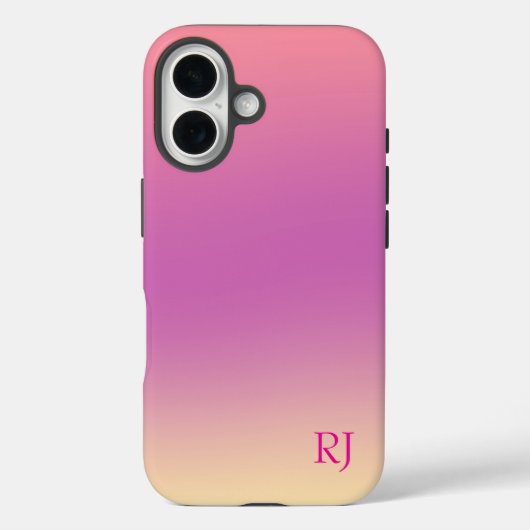 Cute Bright Pink Ombre Personalized Case-Mate iPhoneケース (裏面)