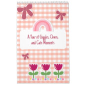 Cute Bright Ribbon & Flower Quote Calendar 2026 カレンダー (カバー)