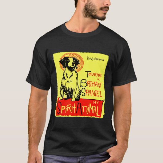 Cute Brittany Spaniel Dog Art Brittany Bird Dog Tシャツ (正面)