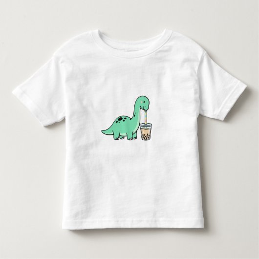 Cute Bronto Drinking Juice for Kids 🧃 トドラーTシャツ (正面)