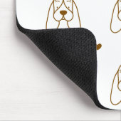 Cute Brown and White Basset Hound Heart Pattern マウスパッド (コーナー)