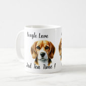 Cute Brown beagle コーヒーマグカップ (正面左)