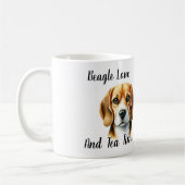 Cute Brown beagle コーヒーマグカップ (左)
