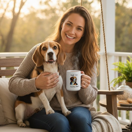 Cute Brown beagle Personalize コーヒーマグカップ