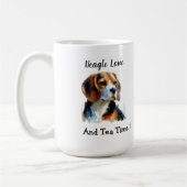 Cute Brown beagle Personalize コーヒーマグカップ (左)