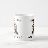 Cute Brown beagle Personalize コーヒーマグカップ (中央)