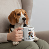 Cute Brown beagle Personalize ジャンボコーヒーマグカップ