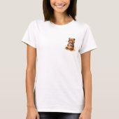 Cute Brown Bear Covered in Dripping Honey Drinking Tシャツ (正面)