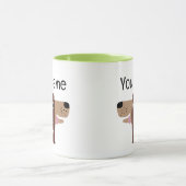 Cute brown bear cub cartoon personalized kid's マグカップ (中央)