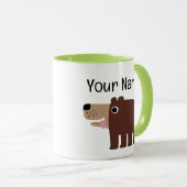 Cute brown bear cub cartoon personalized kid's マグカップ (正面右)
