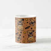 Cute Brown Bulldog Pattern Personalized Gift コーヒーマグカップ (中央)