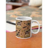 Cute Brown Bulldog Pattern Personalized Gift コーヒーマグカップ