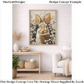  Cute Brown Bunny In A Daisy Meadow FK3 Decoupage 薄葉紙