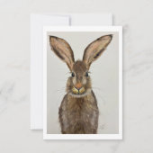 Cute Brown Bunny Note card - Original artwork 招待状 (正面)