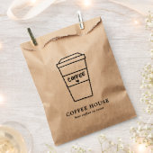 Cute Brown Coffee Cup Coffee Shop フェイバーバッグ (クリップ留めされた状態)