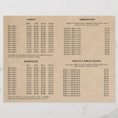 Cute Brown Coffee Cup Coffee Shop Menu (裏面)