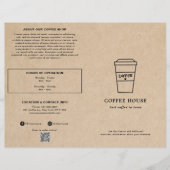 Cute Brown Coffee Cup Coffee Shop Menu (正面)